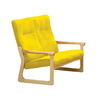 BE - 2 dvojkřeslo, koženka ROXA 7.04 - koženka žlutá